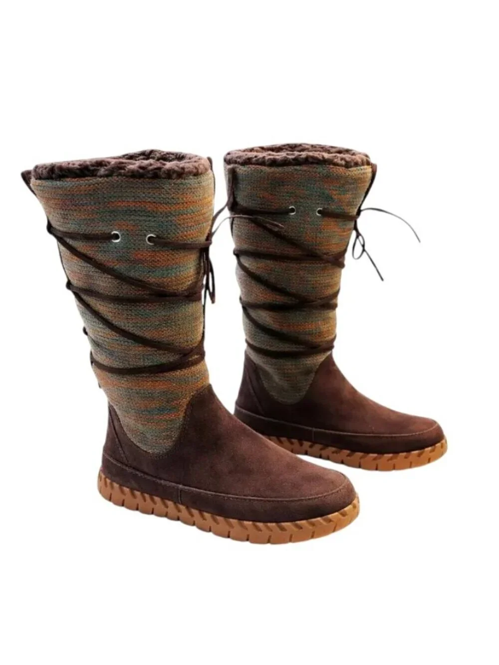 Muk Luks Flexi New York Tall Boots Women’s 9 Chocolate Suede Faux Fur